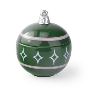 Ceramic Ornament  cookies Container Green .
